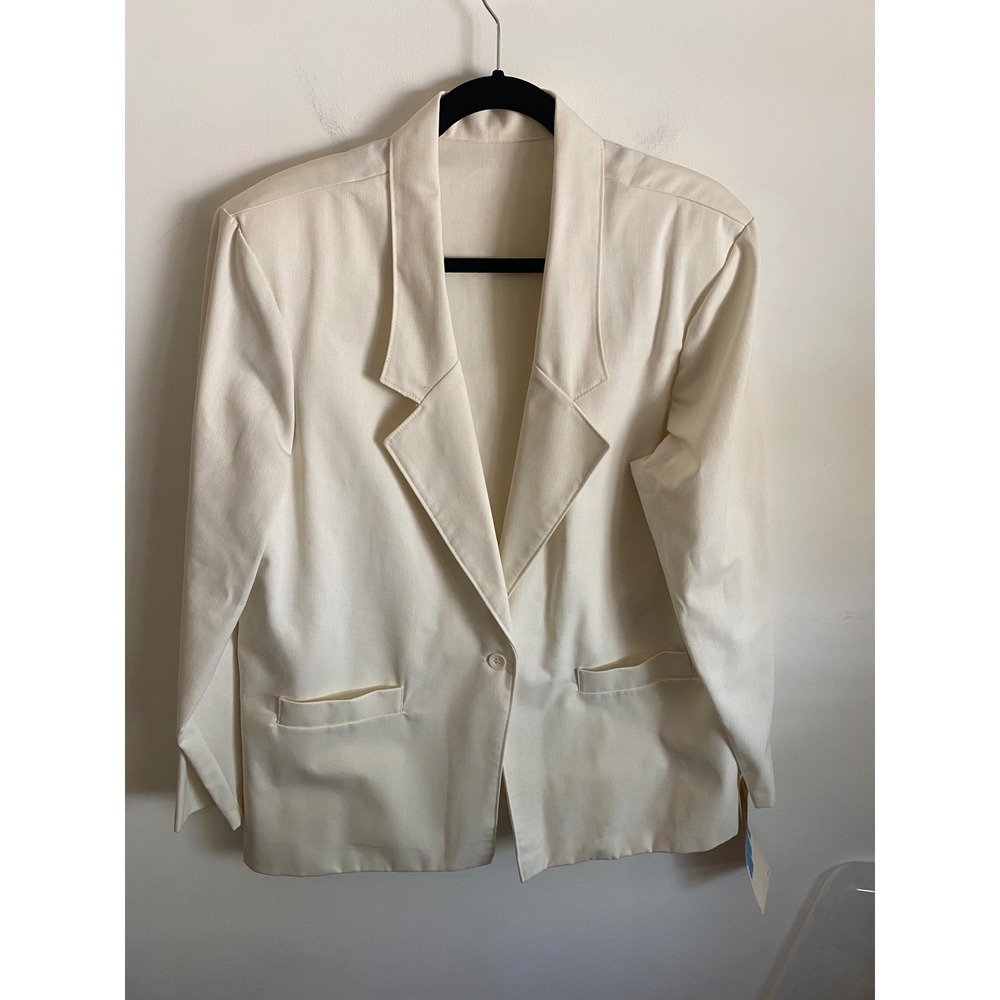 Vintage‎ Sears Carriage Court Off White Cotton Blend Blazer Size 18 NWT 80s 90s